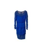 Versace Pre-owned Pre-owned Polyester klnningar Blue, Dam