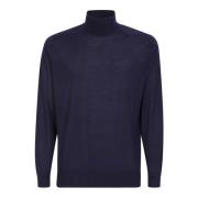 Colombo Blå Siden Cashmere Tröja Blue, Herr