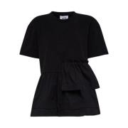 Alpha Studio Giro Ruffle T-Shirt Black, Dam