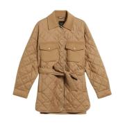 Max Mara Weekend Quiltad tekniskt tyg och ulljacka Brown, Dam