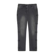 Elena Mirò Handbroderade jeans Gray, Dam