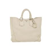 Prada Vintage Pre-owned Läder handvskor White, Dam