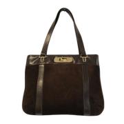 Celine Vintage Pre -owned Läder Axel Väska Brown, Dam