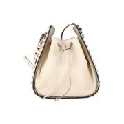 Valentino Vintage Pre-owned Läder axelremsvskor Beige, Dam