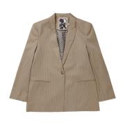 Munthe Lussima Blazer med Pinstripe Print Beige, Dam