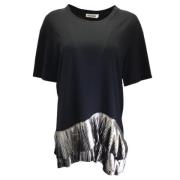 Jil Sander Pre-owned Svart Polyester Jil Sander Top, Metallic Plissé T...