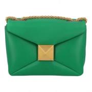 Valentino Vintage Pre-owned Läder axelremsvskor Green, Dam