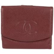 Chanel Vintage Vintage Läderpl?nböcker Red, Dam