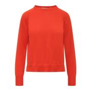 Jucca Räfflad Crewneck Stickat Red, Dam