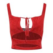 Andrea Adamo Sleeveless Tops Red, Dam