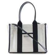 Balenciaga Vintage Förägda Vit Canvas Balenciaga Tote White, Dam