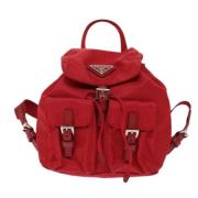 Prada Vintage Pre-owned Tyg ryggsckar Red, Dam