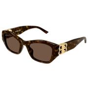 Balenciaga Dynasty Koreansk Fit Cat-Eye Solglasögon Brown, Dam