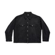 Balenciaga Svart Deconstructed Denim Jacka Black, Herr