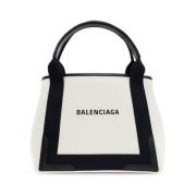 Balenciaga Navy Small Cabas Väska Beige, Dam