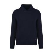 Barbour Navy Shawl Krage Sweatshirt Blue, Herr