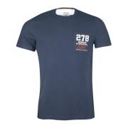 Barbour SMQ Wing T-Shirt Navy Blue, Herr