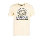 Barbour Grafiskt Tryck T-shirt, Slim Fit Stil Yellow, Herr