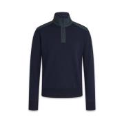 Belstaff Merino Quarter Zip Jumper med texturerade nylonpaneler Blue, ...