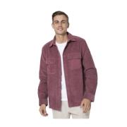 Belstaff Burgundy Corduroy Overshirt Red, Herr