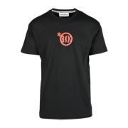 Bikkembergs Bordeaux T-Shirt för Män Black, Herr