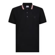 Burberry Svart Polotröja med Signature Icon Stripe Black, Herr