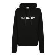 Burberry Casual Logo Print Hoodie Black, Dam