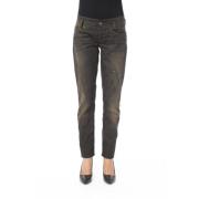 Byblos Regular Fit Tvättade Jeans med Fickor Black, Dam