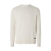Calvin Klein Elegant och bekväm långärmad vit slub-texture tröja för m...
