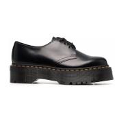 Dr. Martens Svarta platta skor med snörning Black, Dam