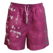 Dsquared2 Mäns Rosa Tie Dye Logo Strandshorts Pink, Herr