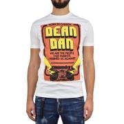 Dsquared2 Herr Grafiskt Tryck Vit T-Shirt - Mod.S74GD0447S22427100 Whi...