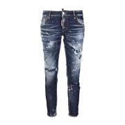 Dsquared2 Högkvalitativa raka jeans för kvinnor Blue, Dam