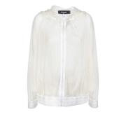 Dsquared2 Transparent Vit Sweatshirt - Oversized Passform White, Dam