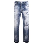 Dsquared2 Cool Guy Jeans - Slim Fit, Sliten, Knappgylf Blue, Herr