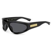 Dsquared2 Modiga Oregelbundna Wrap Solglasögon Black, Unisex