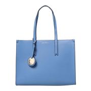 Emporio Armani Frida Syntetiskt Läder Mikrokorn Toteväska Blue, Dam