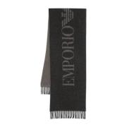 Emporio Armani Herrhalsduk med kontrastlogotyp Gray, Herr