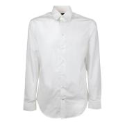 Emporio Armani Vit Slim Fit Skjorta med Italiensk Krage White, Herr