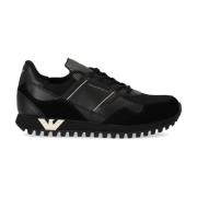 Emporio Armani Svart Sock-Sneaker med Kontrasterande Logoinlägg Black,...