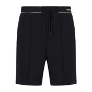 Emporio Armani Marinblåa Shorts med Dragsko i Dubbel Jersey Black, Her...