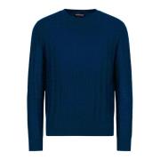 Emporio Armani Ljusblå Pullovers Blue, Herr