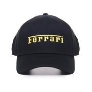 Ferrari Svarta Bomullslogohattar Black, Unisex