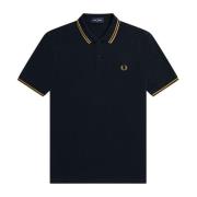 Fred Perry Klassisk bomullspolo med dubbel rand Blue, Herr