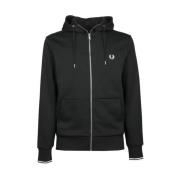 Fred Perry Tröja med huva och dragkedja Black, Herr