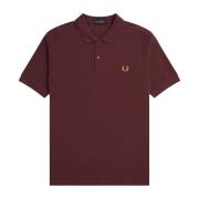 Fred Perry Slim Fit Enfärgad Polo i Oxblood/Light Rust Red, Herr