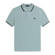 Fred Perry Slim Fit Twin Tipped Polo i Silverblått/Svart Blue, Herr