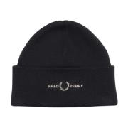 Fred Perry Grafisk Beanie med Laurbärskrona Logo Black, Herr