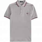 Fred Perry Slim Fit Twin Tipped Polo Gray, Herr