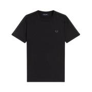 Fred Perry Ringer T-Shirt med Två-Stripig Kant Black, Herr